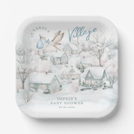 Es braucht eine Blue Boy Stork Baby Dusche Pappteller