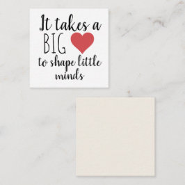 Es braucht eine große Herzlehrerbewertung Mitteilungskarte