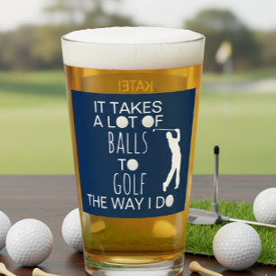 Es braucht eine Menge Balls Funny Golf Geschenk Glas