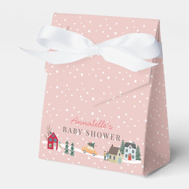 Es braucht eine Village Holiday Town Pink Baby Dus Geschenkschachtel (Vorderseite)