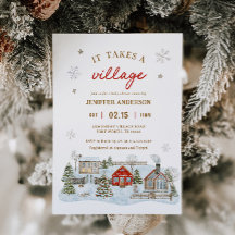 Es braucht eine Village Snowy Winter Baby Dusche