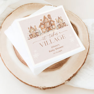 Es braucht eine Village Winter Baby Dusche Serviette