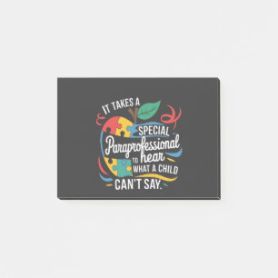 Es braucht einen Paraprofi, was für ein Kind zu hö Post-it Klebezettel