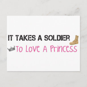 Es braucht einen Soldaten, um eine Prinzessin Lieb Postkarte