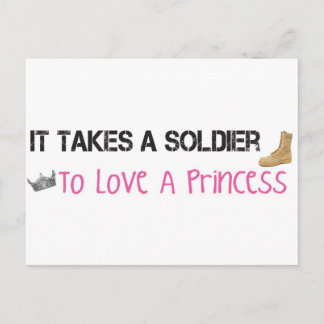 Es braucht einen Soldaten, um eine Prinzessin Lieb Postkarte