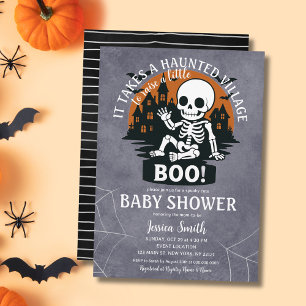 Es braucht Spuk Village Boo Halloween Kinderdusche Einladung