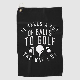 Es braucht viele Bälle, um so zu Golf zu spielen Golfhandtuch