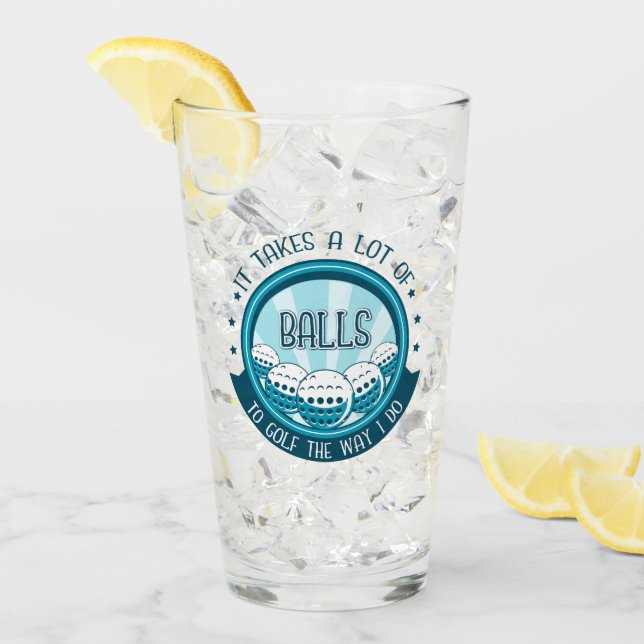 Es braucht viele Bälle, um so zu Golf zu spielen w Glas (Vorderseite Ice)