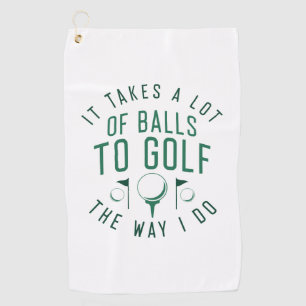 Es braucht viele Bälle, um so zu Golf zu spielen w Golfhandtuch