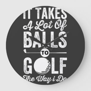 Es braucht viele Bälle, um so zu Golf zu spielen w Große Wanduhr