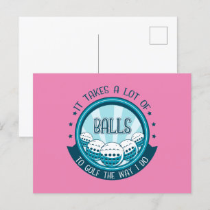 Es braucht viele Bälle, um so zu Golf zu spielen w Postkarte