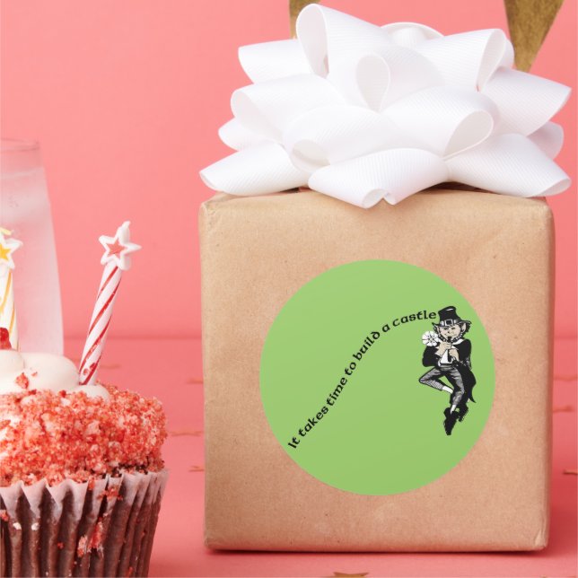 Es braucht Zeit, ein Schloss zu bauen Runder Aufkleber (Party)