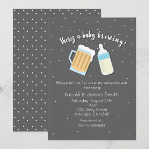 Es braut sich ein Baby - Bierbecher Co-ed Dusche Einladung