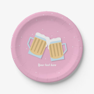 Es braut sich ein Baby Brauerei Bier Tasse Rosa Ba Pappteller