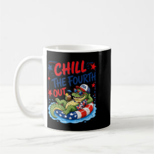 Es Chillt Am Vierten Draußen Patriotischer Alligat Kaffeetasse