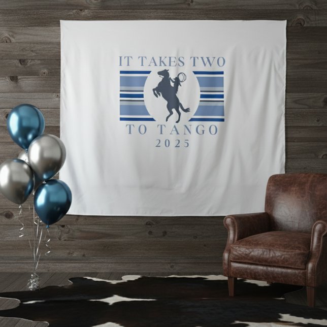 Es dauert zwei bis Tango - Western Junggeselinnen- Wandteppich (Get ready to wrangle up some fun with this stylish It Takes Two to Tango bachelorette design! )