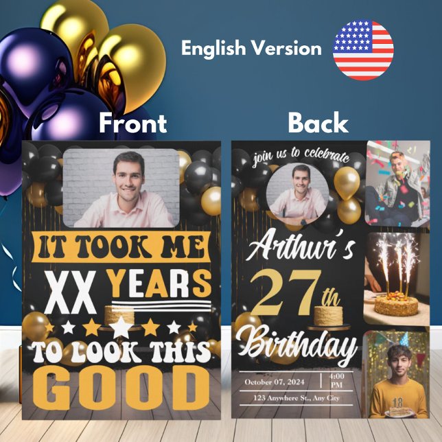 Es dauerte Jahre, bis ich ein altes, sonniges Gebu Einladung (Von Creator hochgeladen)