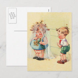 Es dreht sich alles um Liebe. Vintage Art Valentin Feiertagspostkarte