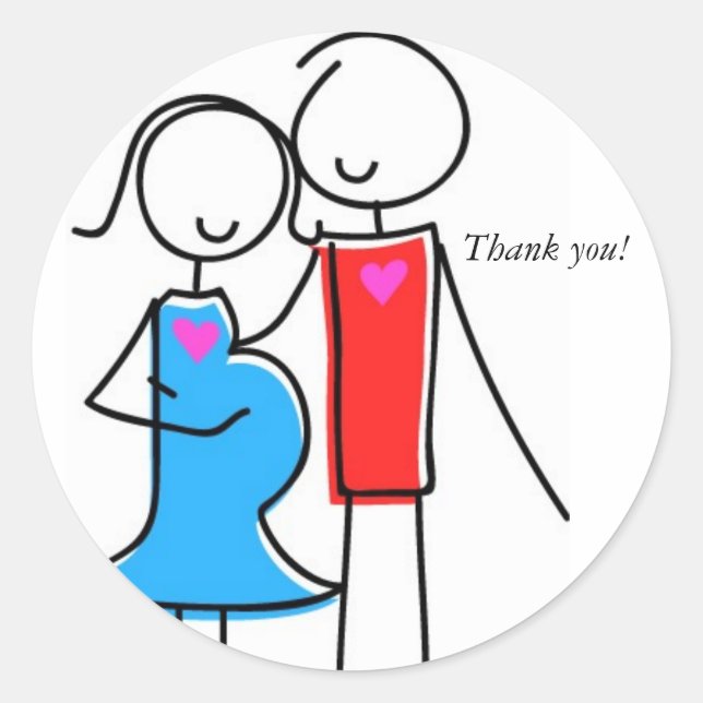 Es erwartet ein paar Sticker, es ist ein Junge Runder Aufkleber (Vorderseite)