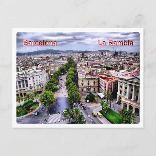 ES Europe - Spanien - Barcelona la Rambla - Postkarte (Vorderseite)