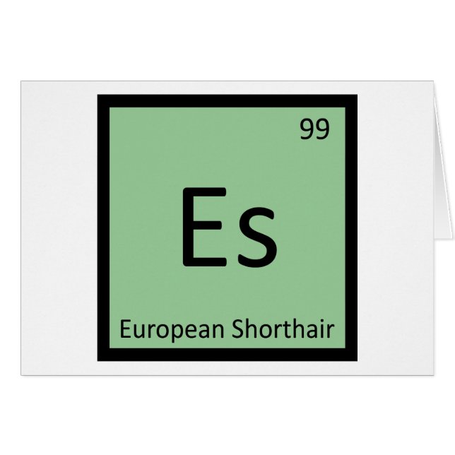 Es - European Shorthair Cat Chemistry Element (Vorderseite (Horizontal))
