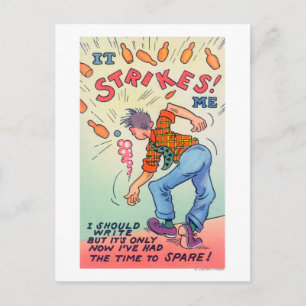 Es fällt mir auf, Cartoon Mann Bowling Postkarte