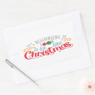 Es fängt an, viel wie Weihnachten auszusehen Rechteckiger Aufkleber