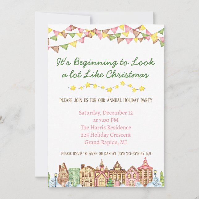Es fängt an, viel wie Weihnachts-Party auszusehen Einladung (Vorderseite)