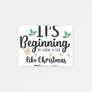 Es fängt an, wie Weihnachten auszusehen Post-it Klebezettel