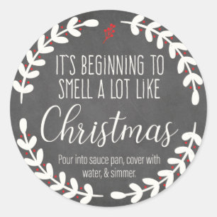 Es fängt an zu riechen wie Weihnachtsaufkleber 2 Runder Aufkleber