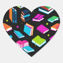 Es farbenfroh zu buchen Herz-Aufkleber
