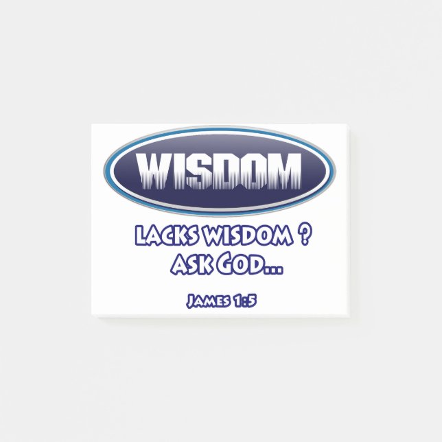 Es fehlt an Weisheit, du solltest Gott gefragt hab Post-it Klebezettel (Vorderseite)