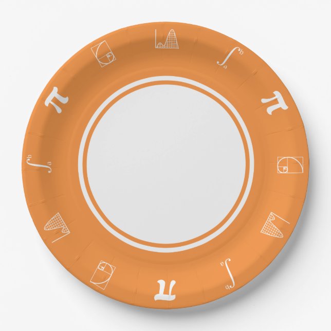 Es fügt sich in Orange Paper Plate hinzu Pappteller (Vorderseite)
