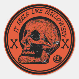 Es fühlt sich an wie Halloween-Schädelknochen Runder Aufkleber