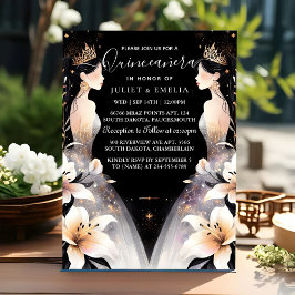 Es Fun Joy Lily Twin Doppelte doppelte Quinceanera Einladung