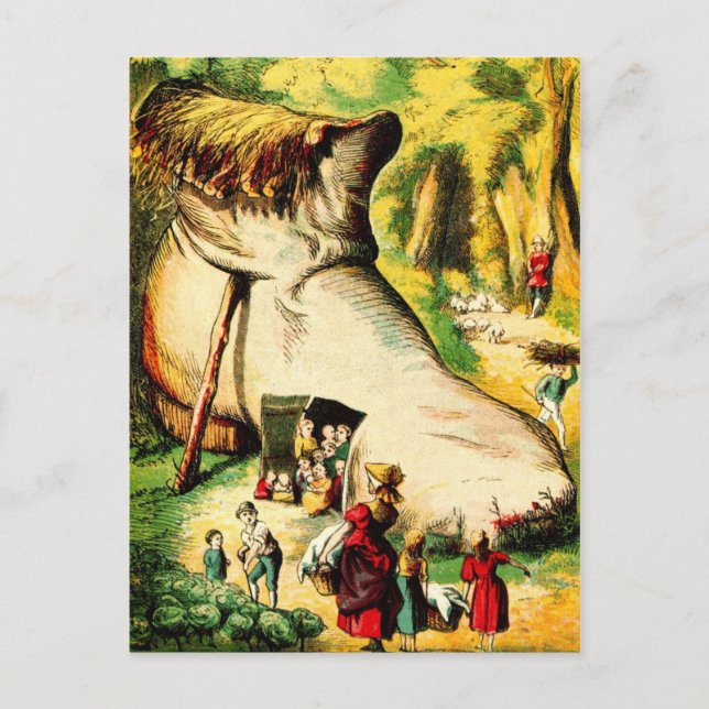 Es gab eine alte Frau, die in einem Schuh lebte Postkarte (Vorderseite)