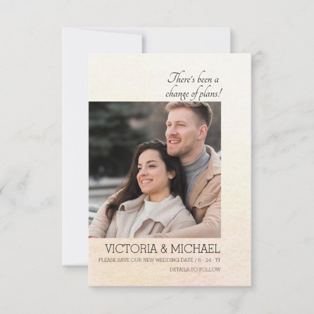 Es gab eine Änderung der Pläne bekannt gegeben Ankündigung (Vorderseite)