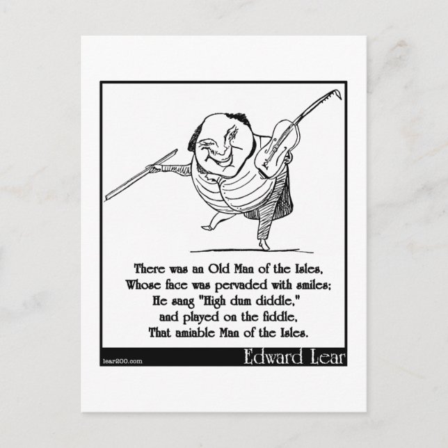 Es gab einen alten Mann der Isles Limerick Postkarte (Vorderseite)