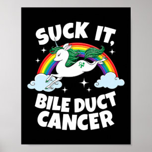 Es Gallengangskrebs Lustige Zitat Einhorn Regenbog Poster