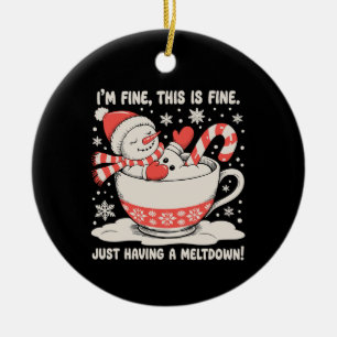 Es geht mir gut, dass ich nur einen Schneemann im  Keramik Ornament