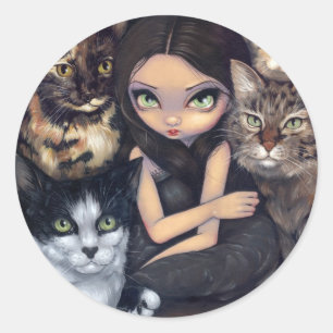"Es geht um die Katzen"-Aufkleber Runder Aufkleber