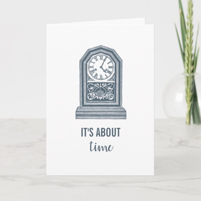 Es geht um die Vintage Uhr Karte (Vorderseite)