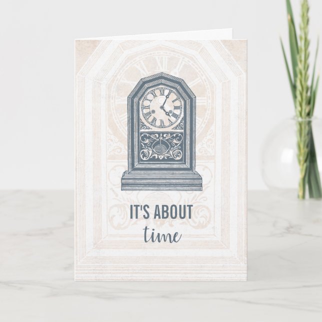 Es geht um Zeit Vintager Uhr-Abschluss Karte (Vorderseite)