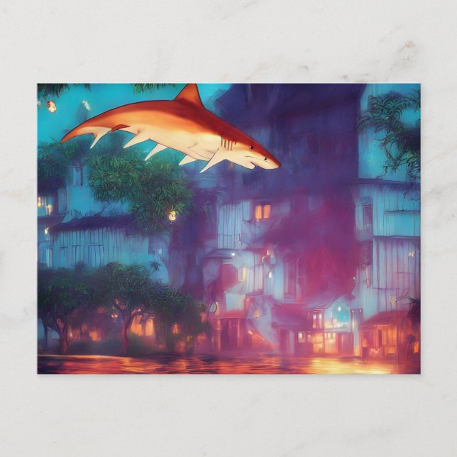 Es geregnet Haie Postkarte (Vorderseite)