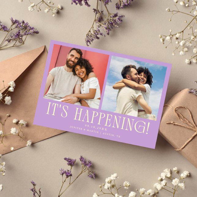 Es geschieht 2-Foto-Wisteria-Hochzeit Save The Date (Von Creator hochgeladen)