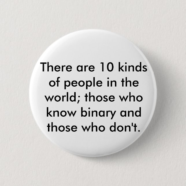 Es gibt 10 Arten Leute in der Welt; thos… Button (Vorderseite)