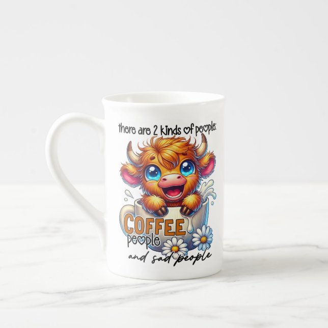 Es gibt 2 Arten von Menschen, Kaffeemenschen...  Prozellantasse (Links)