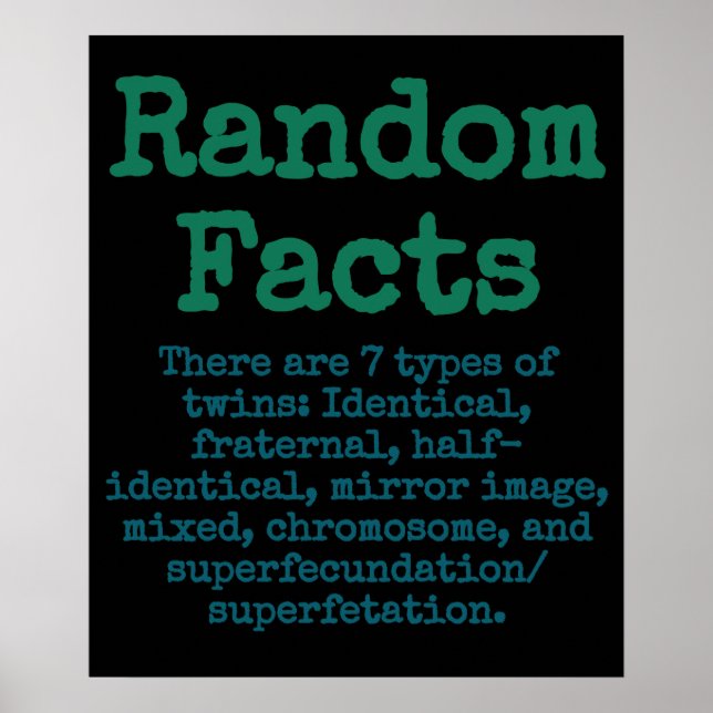 Es gibt 7 Arten von Twins - Trivia Fakt Poster (Vorne)