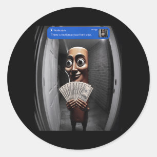 Es gibt Bewegung vorne Tung Tung Tung Sahur Meme Runder Aufkleber