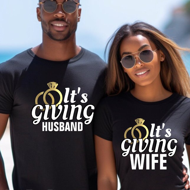 Es gibt Ehefrau nur Hochzeit zu verheirateten Flit T-Shirt (Funny It's Giving Wife Just Married Honeymoon Wedding T-Shirt)